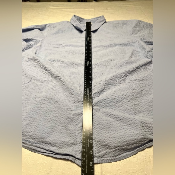 L.L. Bean Seersucker Blue Button Down Shirt - Picture 7 of 7
